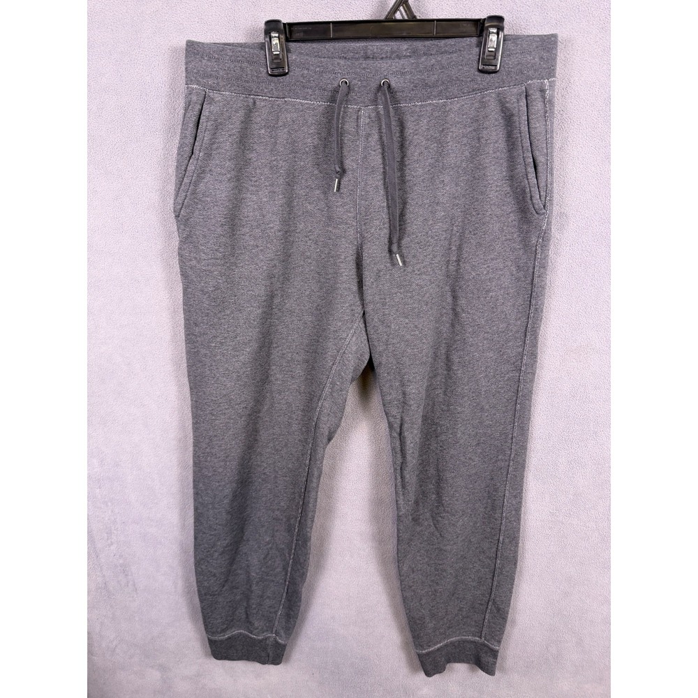 UNIQLO Unisex Heather Grey Drawstring French Terry Jogger Sweat Pants Sz XL
